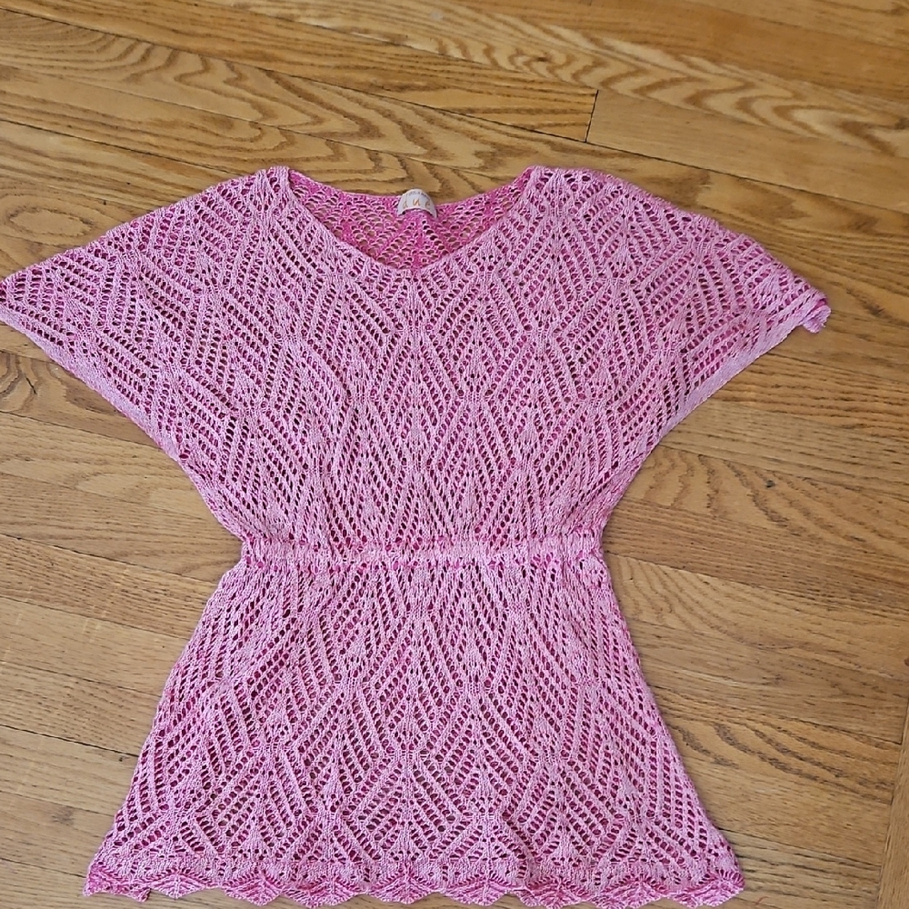 Pink Crochet Knit Top